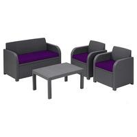 GardenFurnitureWorld Essentials Replacement Seat Cushions for Carolina Lounge Sofa Set in Purple