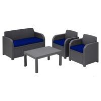 GardenFurnitureWorld Essentials Replacement Seat Cushions for Carolina Lounge Sofa Set in Blue
