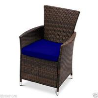 GardenFurnitureWorld Essentials Replacement Seat Cushion Pad for Rattan Armchair in Blue
