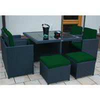 GardenFurnitureWorld Essentials Replacement Seat Cushions for 10 Seater Patio Cube Sets in Green