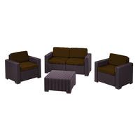 GardenFurnitureWorld Essentials Replacement Seat Cushions for 4 Piece California Patio Set in Brown