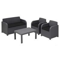 GardenFurnitureWorld Essentials Replacement Seat Cushions for Carolina Lounge Sofa Set in Black