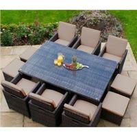 GardenFurnitureWorld Essentials Replacement Seat Cushions for 8 Seater Patio Cube Sets in Stone