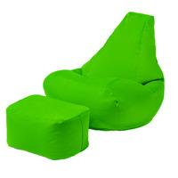 GardenFurnitureWorld Essentials Gaming Bean Bag Chair and Footstool in Lime