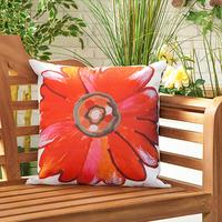 GardenFurnitureWorld Essentials 18 Inch Printed Scatter Cushion - Daisy Red