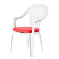 GardenFurnitureWorld Essentials Square Cushion Pad for Plastic Garden Chair in Red