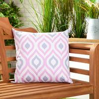 GardenFurnitureWorld Essentials 18 Inch Printed Scatter Cushion - Geometric Pink and Grey