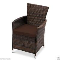 GardenFurnitureWorld Essentials Replacement Seat Cushion Pad for Rattan Armchair in Brown
