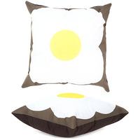 GardenFurnitureWorld Essentials 18 Inch Printed Scatter Cushion - Poppy Chocolate Yellow