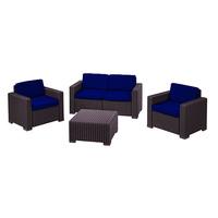 GardenFurnitureWorld Essentials Replacement Seat Cushions for 4 Piece California Patio Set in Blue