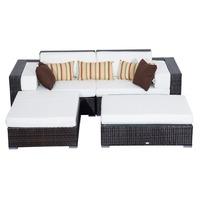 Garden Rattan 2 Seater Furniture Sofa Set in Brown