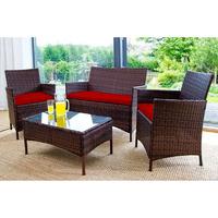 GardenFurnitureWorld Essentials Replacement Seat Cushions for 3 Piece Patio Set in Red