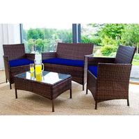GardenFurnitureWorld Essentials Replacement Seat Cushions for 3 Piece Patio Set in Blue
