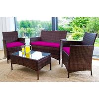 GardenFurnitureWorld Essentials Replacement Seat Cushions for 3 Piece Patio Set in Pink