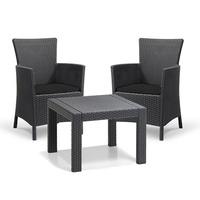 GardenFurnitureWorld Essentials Replacement Seat Cushions for 2 Piece Rosario Patio Set in Black