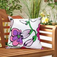 GardenFurnitureWorld Essentials 18 Inch Printed Scatter Cushion - Funky Flower White