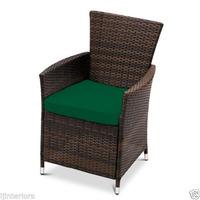 GardenFurnitureWorld Essentials Replacement Seat Cushion Pad for Rattan Armchair in Green