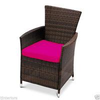 GardenFurnitureWorld Essentials Replacement Seat Cushion Pad for Rattan Armchair in Pink