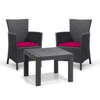 GardenFurnitureWorld Essentials Replacement Seat Cushions for 2 Piece Rosario Patio Set in Pink