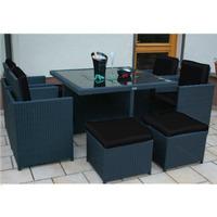 GardenFurnitureWorld Essentials Replacement Seat Cushions for 10 Seater Patio Cube Sets in Black
