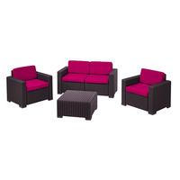 GardenFurnitureWorld Essentials Replacement Seat Cushions for 4 Piece California Patio Set in Pink