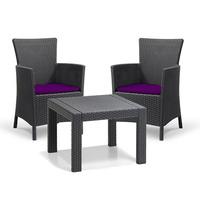 GardenFurnitureWorld Essentials Replacement Seat Cushions for 2 Piece Rosario Patio Set in Purple