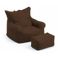 GardenFurnitureWorld Essentials Gaming Bean Bag Armchair and Footstool in Brown