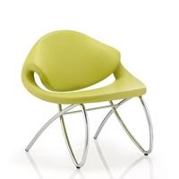 garner visitor office chair in green bonded leather