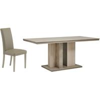 Gami Colima Dining Set - Rectangular Extending with Ava Taupe Chairs