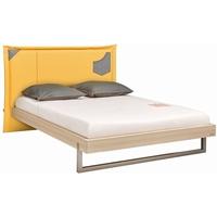 Gautier Graphic Bed with Yellow Fabric Headboard