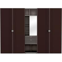 Gautier Odea Taupe Vanity Unit with Cocoa Bean Textile Wardrobe - 4 Door