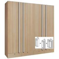 gautier odea structured natural oak wardrobe with drawer w 180cm 2 x 9 ...