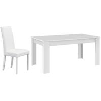 gami palace white dining set rectangular with 6 ava white chairs