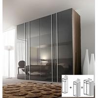 Gautier Odea Grey Lacquered Glass Door Wardrobe - W 150cm