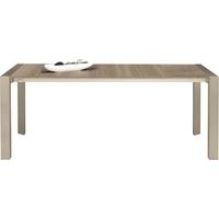 Gautier Setis Smoked Oak Dining Table - Rectangular Extending with Champagne Base