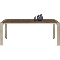 Gautier Setis Smoked Walnut Dining Table - Rectangular Extending with Champagne Base