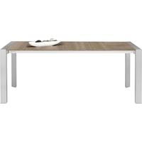 gautier setis smoked oak dining table rectangular extending with alumi ...