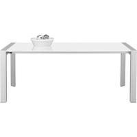 Gautier Setis White Lacquer Dining Table - Rectangular Extending with Aluminium Base