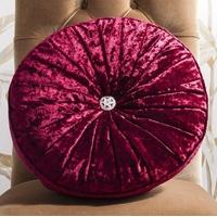 Gallery Direct Loire Round Velvet Cushion Red