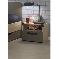 gami jimi oak and grey bedside 1 drawer