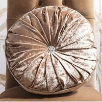 gallery direct loire round velvet cushion gold