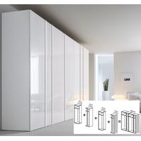 Gautier Odea White Lacquered Glass Door Wardrobe - W 240cm (4 x 60cm)