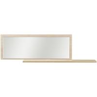 gami hanna bleached ash mirror with wooden shelf