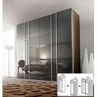 Gautier Odea Grey Lacquered Glass Door Wardrobe - W 180cm (2 x 90cm)