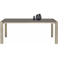 gautier setis grey oak dining table rectangular extending with champag ...