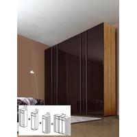 Gautier Odea Chocolate Lacquered Glass Door Wardrobe - W 240cm (2 x 90cm + 1 x 60cm)