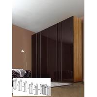 Gautier Odea Chocolate Lacquered Glass Door Wardrobe - W 300cm (5 x 60cm)