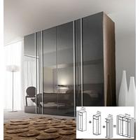 gautier odea grey lacquered glass door wardrobe w 210cm