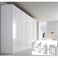 Gautier Odea White Lacquered Glass Door Wardrobe - W 240cm (2 x 90cm + 1 x 60cm)