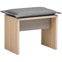 Gautier Graphic Stool with Grey Fabric Cushion